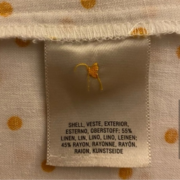 Anthro Maeve Yellow Polka Dot Louise Wrap Tie Sleeve, EUC - Picture 4 of 16